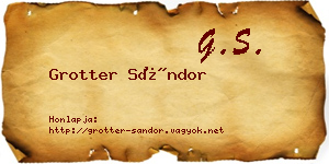 Grotter Sándor névjegykártya